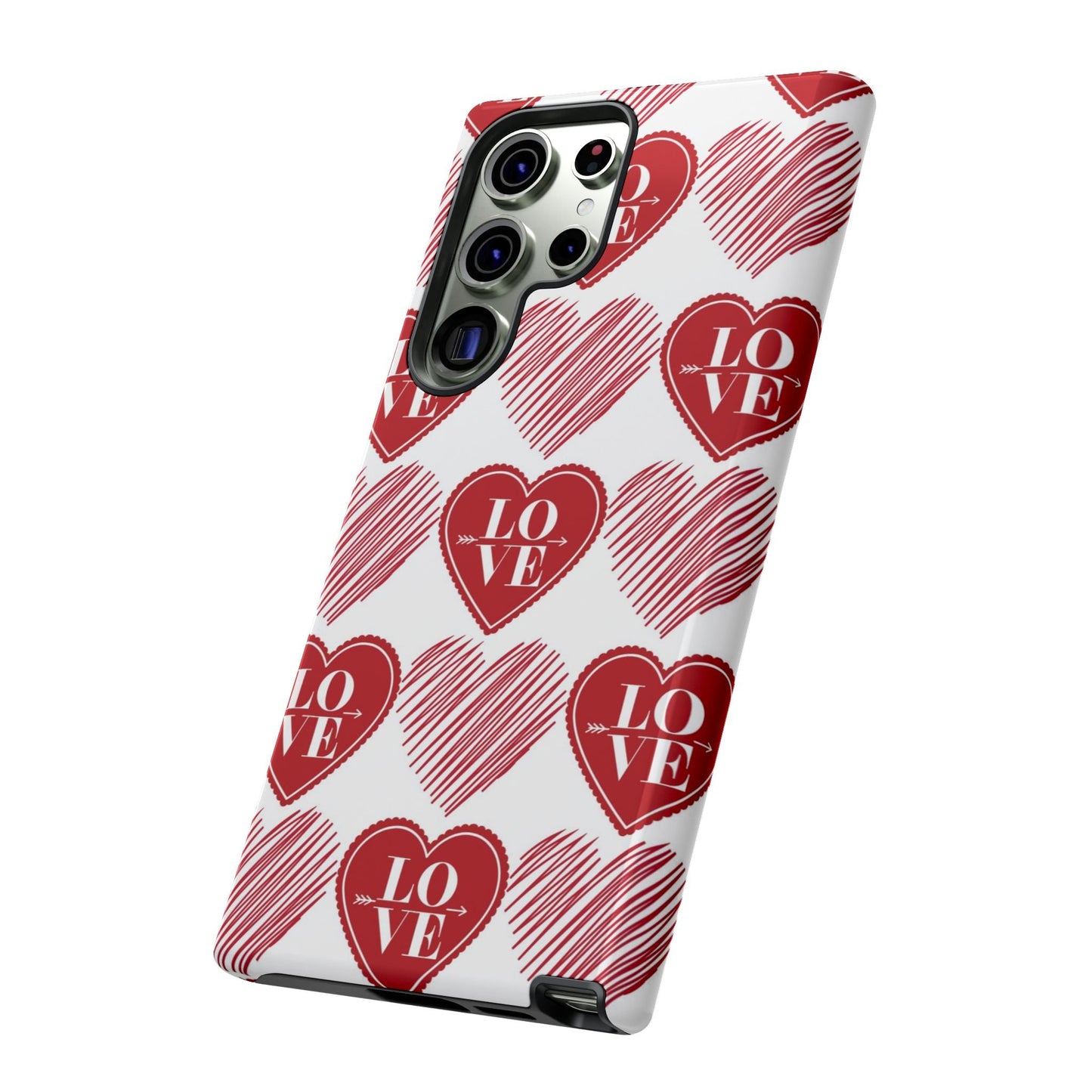 Red Love Heart Pattern – Samsung Galaxy Case - BOGO Cases