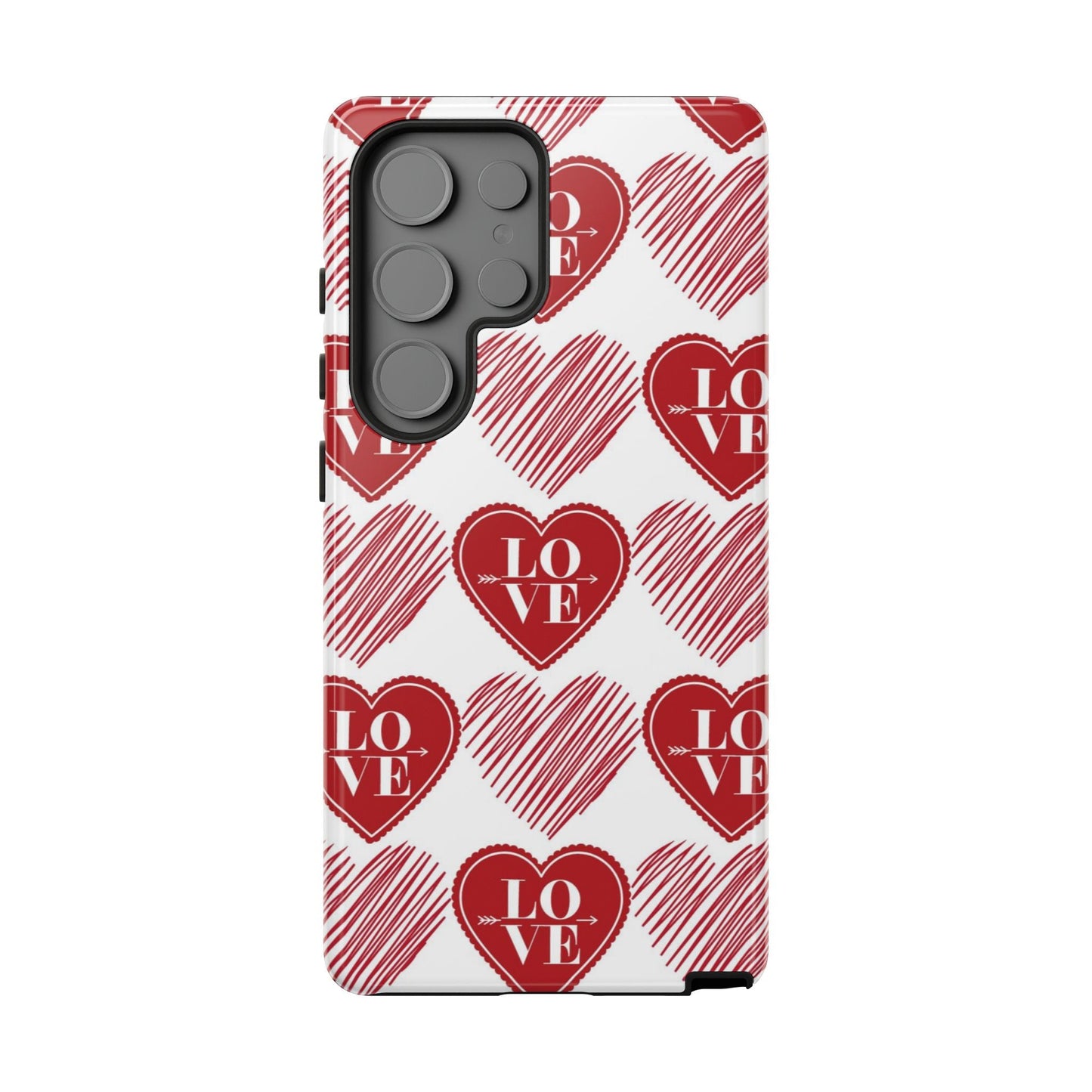 Red Love Heart Pattern – Samsung Galaxy Case - BOGO Cases