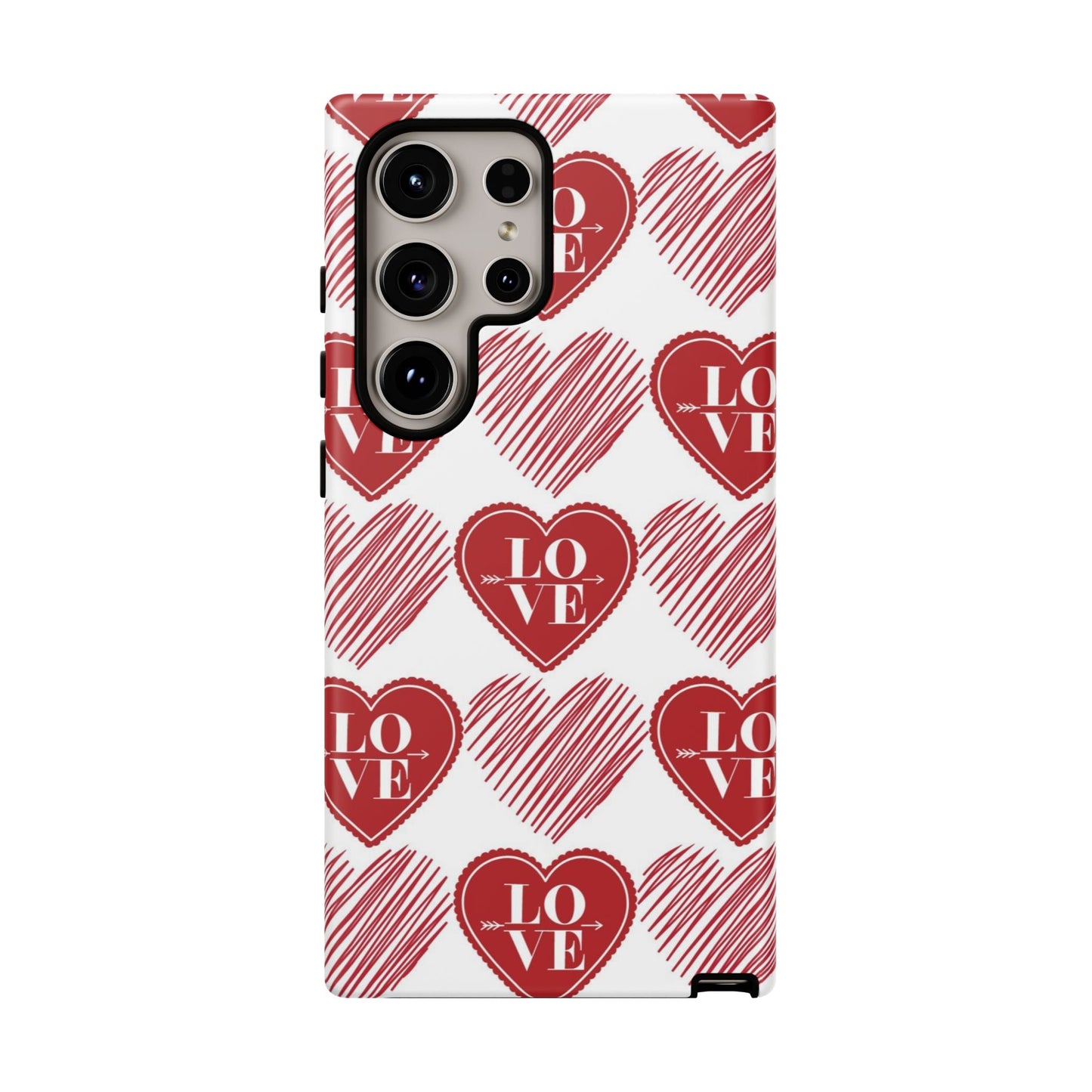 Red Love Heart Pattern – Samsung Galaxy Case - BOGO Cases