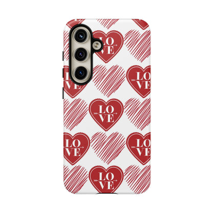 Red Love Heart Pattern – Samsung Galaxy Case - BOGO Cases