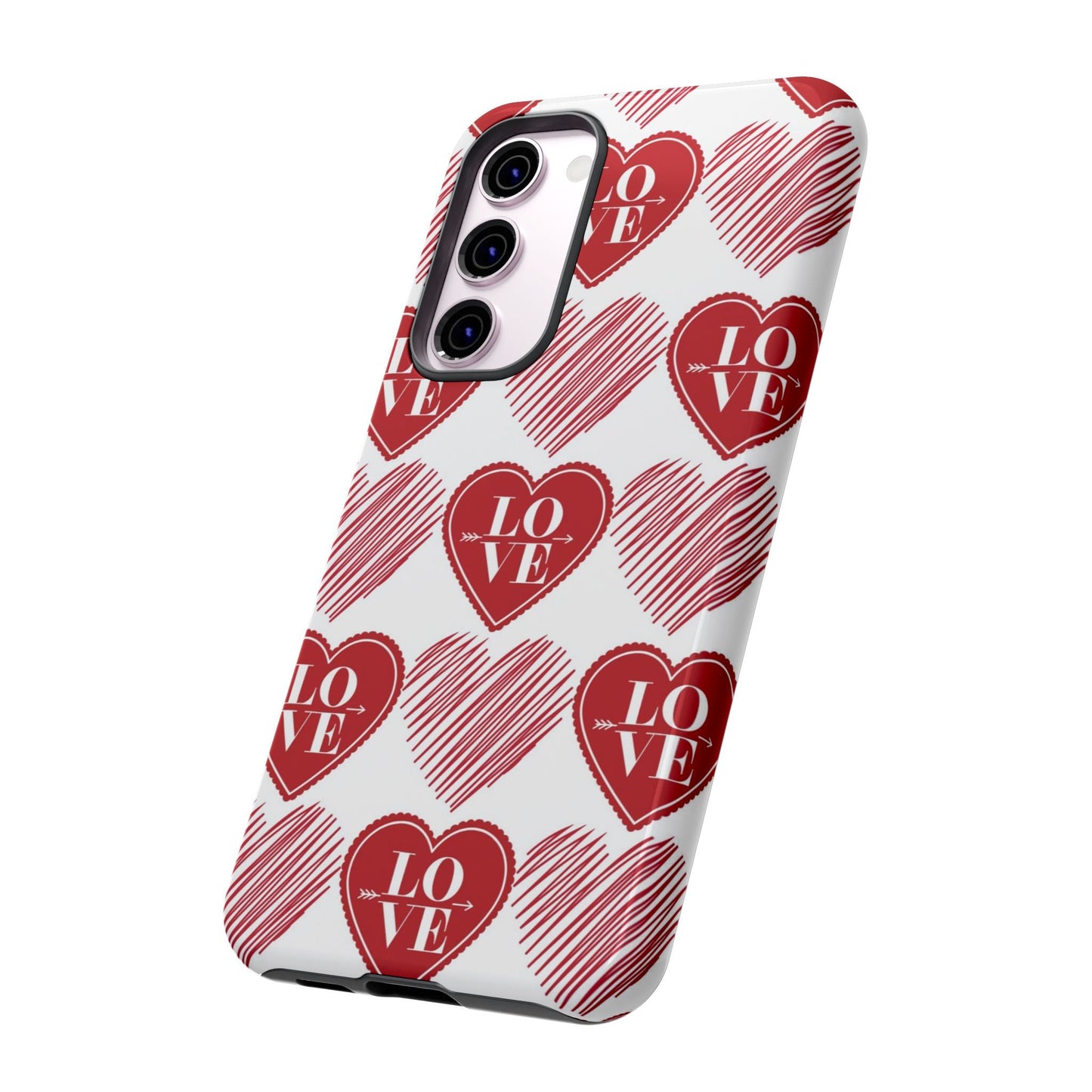 Red Love Heart Pattern – Samsung Galaxy Case - BOGO Cases