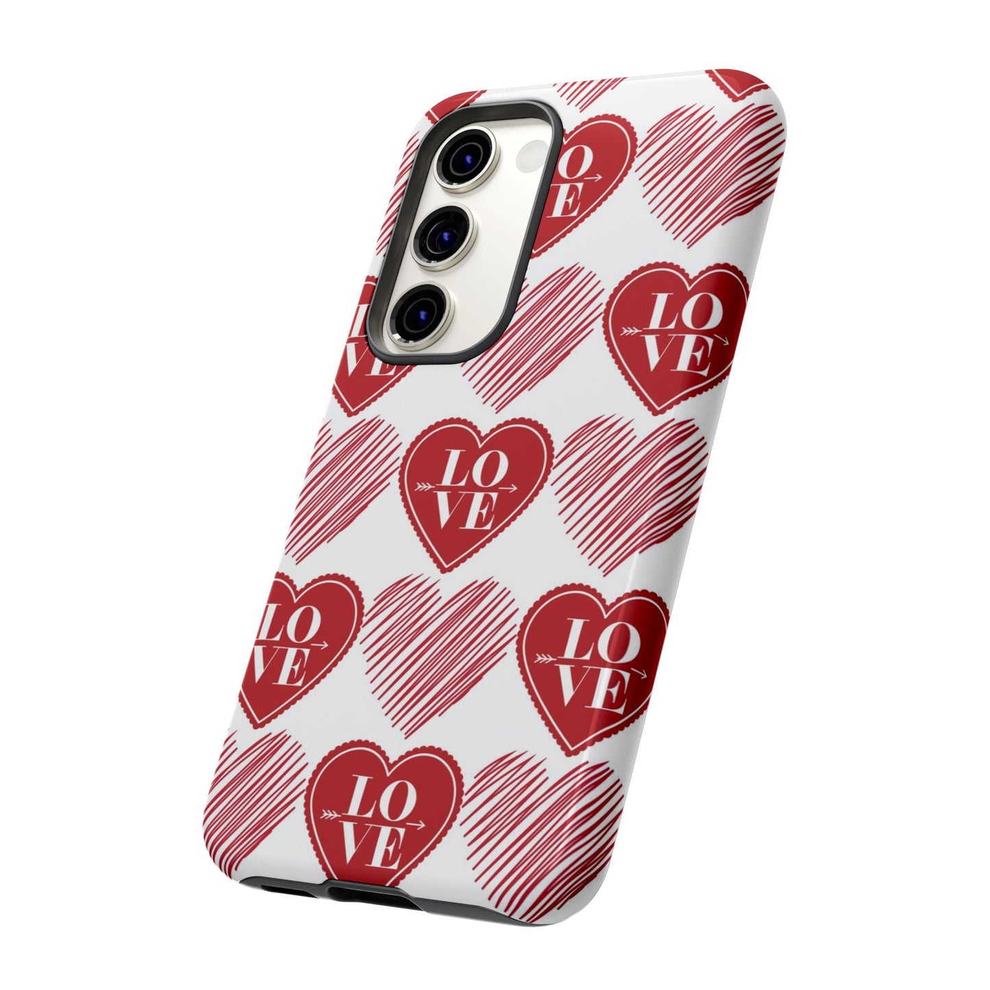 Red Love Heart Pattern – Samsung Galaxy Case - BOGO Cases