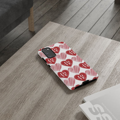 Red Love Heart Pattern – Samsung Galaxy Case - BOGO Cases