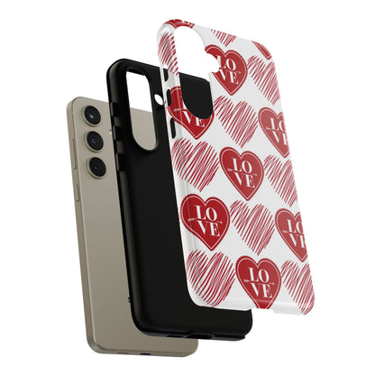 Red Love Heart Pattern – Samsung Galaxy Case - BOGO Cases