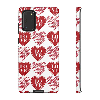 Red Love Heart Pattern – Samsung Galaxy Case - BOGO Cases