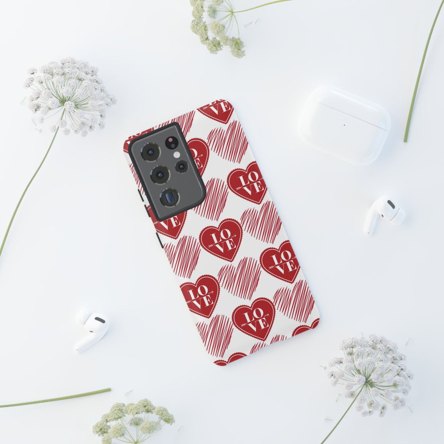 Red Love Heart Pattern – Samsung Galaxy Case - BOGO Cases