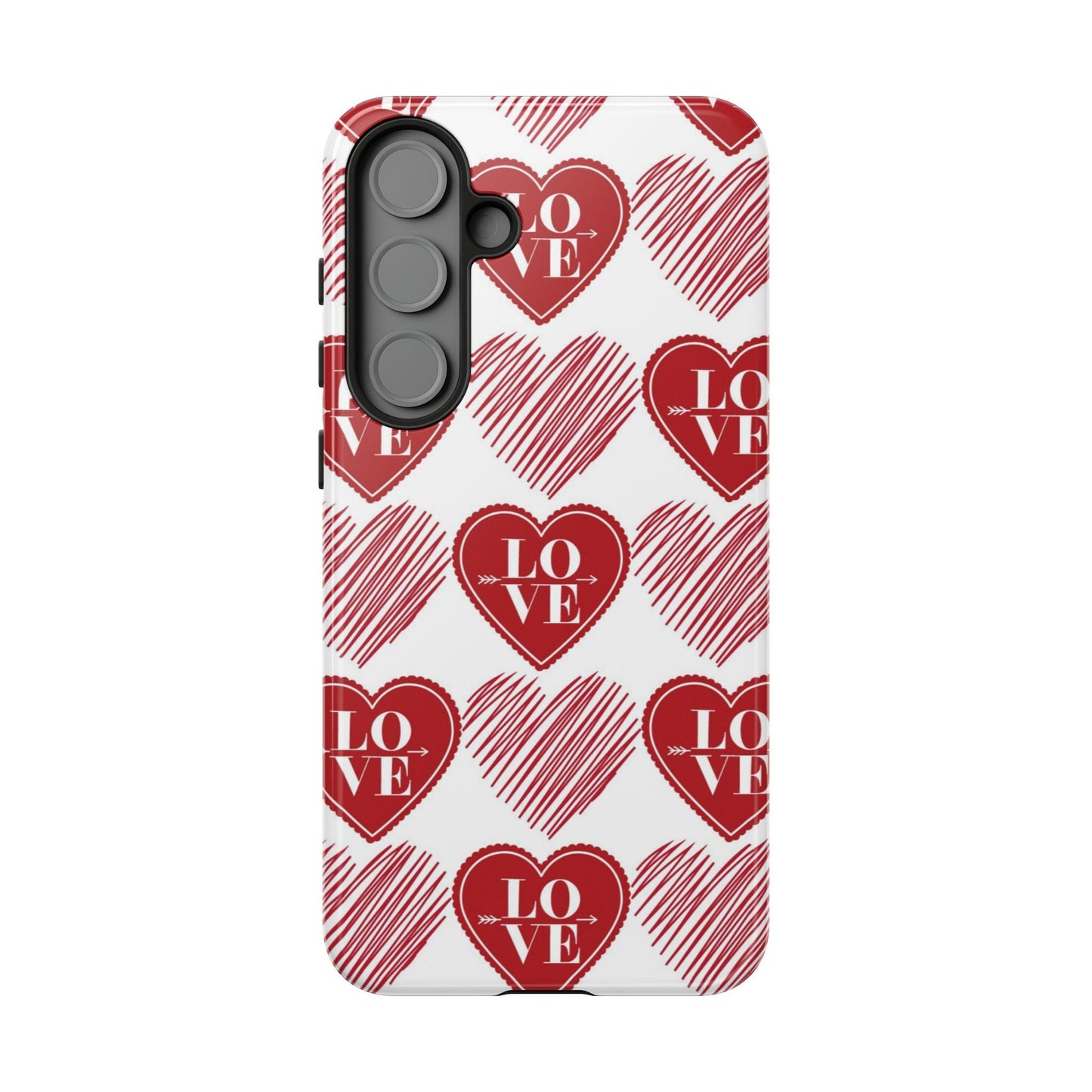 Red Love Heart Pattern – Samsung Galaxy Case - BOGO Cases