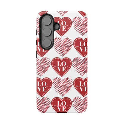 Red Love Heart Pattern – Samsung Galaxy Case - BOGO Cases