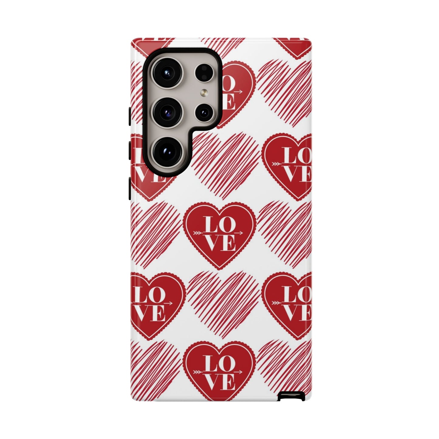 Red Love Heart Pattern – Samsung Galaxy Case - BOGO Cases
