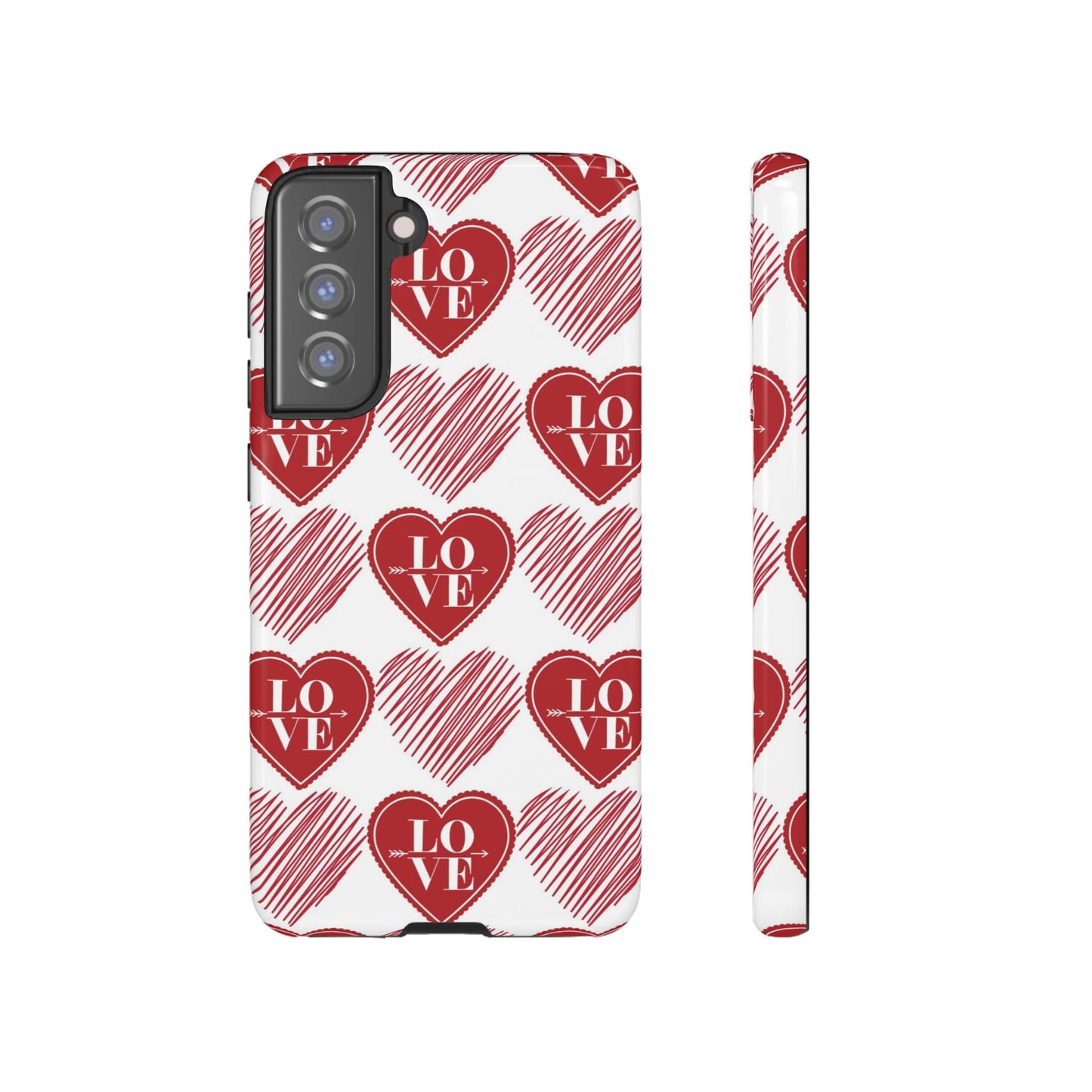 Red Love Heart Pattern – Samsung Galaxy Case - BOGO Cases