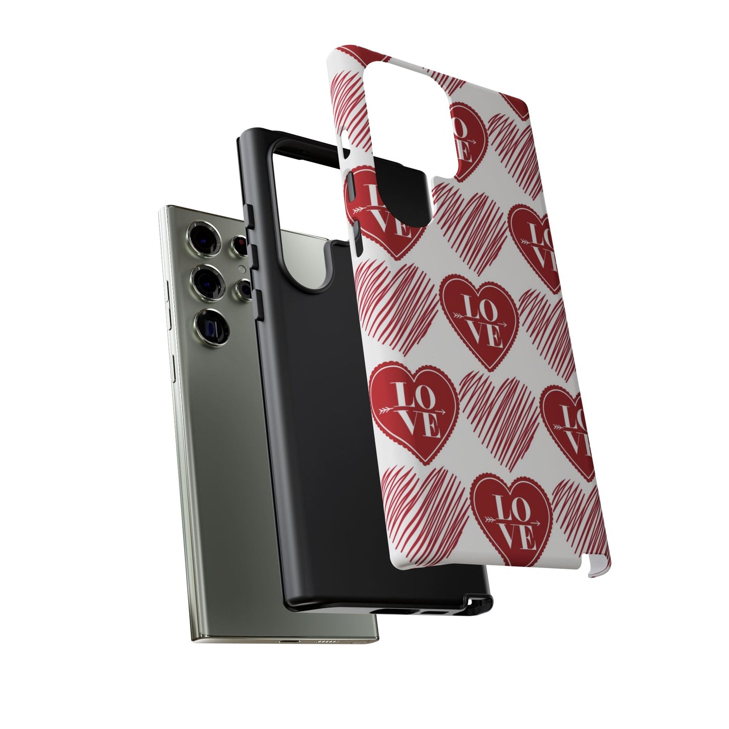 Red Love Heart Pattern – Samsung Galaxy Case - BOGO Cases