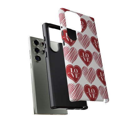 Red Love Heart Pattern – Samsung Galaxy Case - BOGO Cases