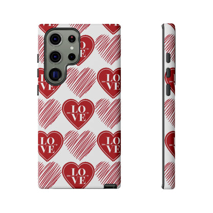Red Love Heart Pattern – Samsung Galaxy Case - BOGO Cases