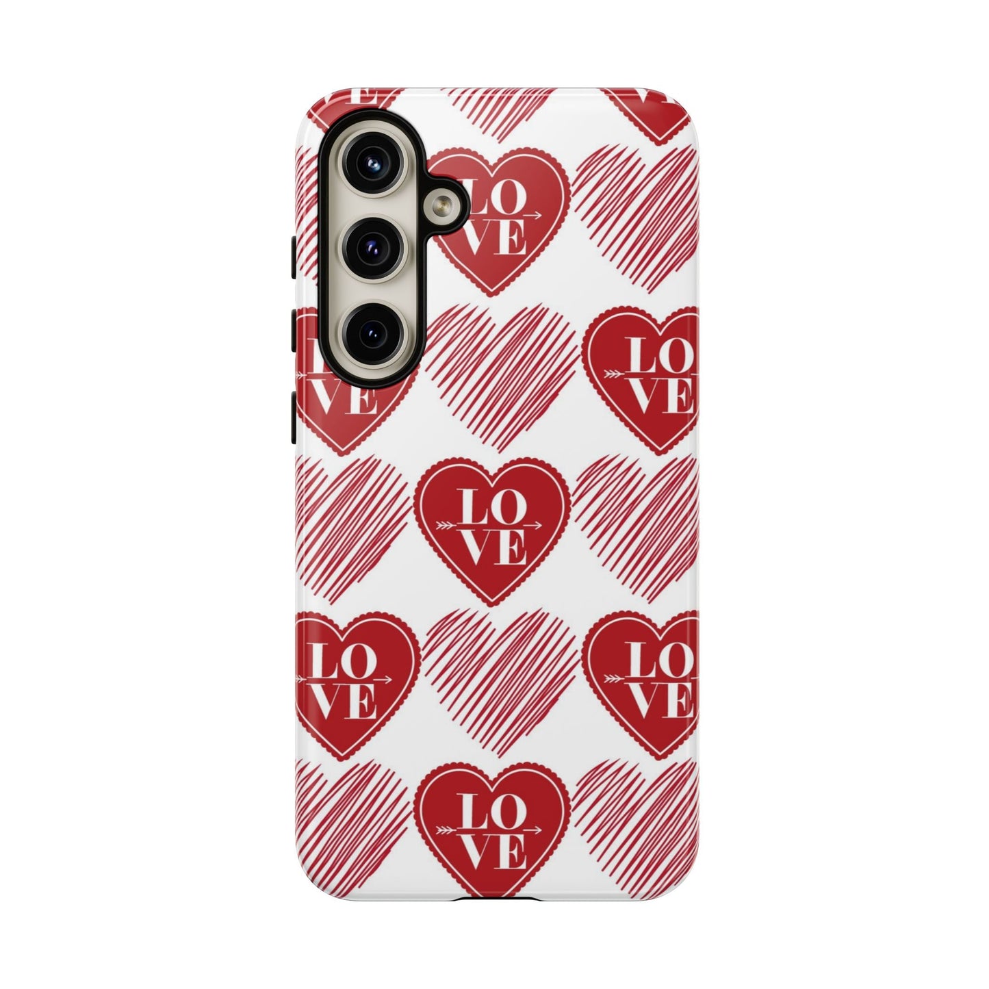 Red Love Heart Pattern – Samsung Galaxy Case - BOGO Cases