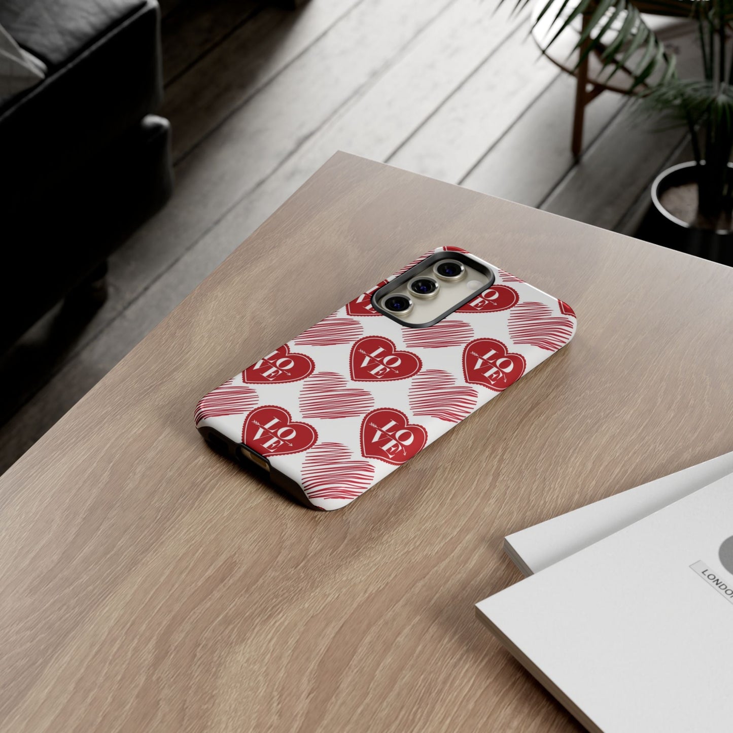 Red Love Heart Pattern – Samsung Galaxy Case - BOGO Cases