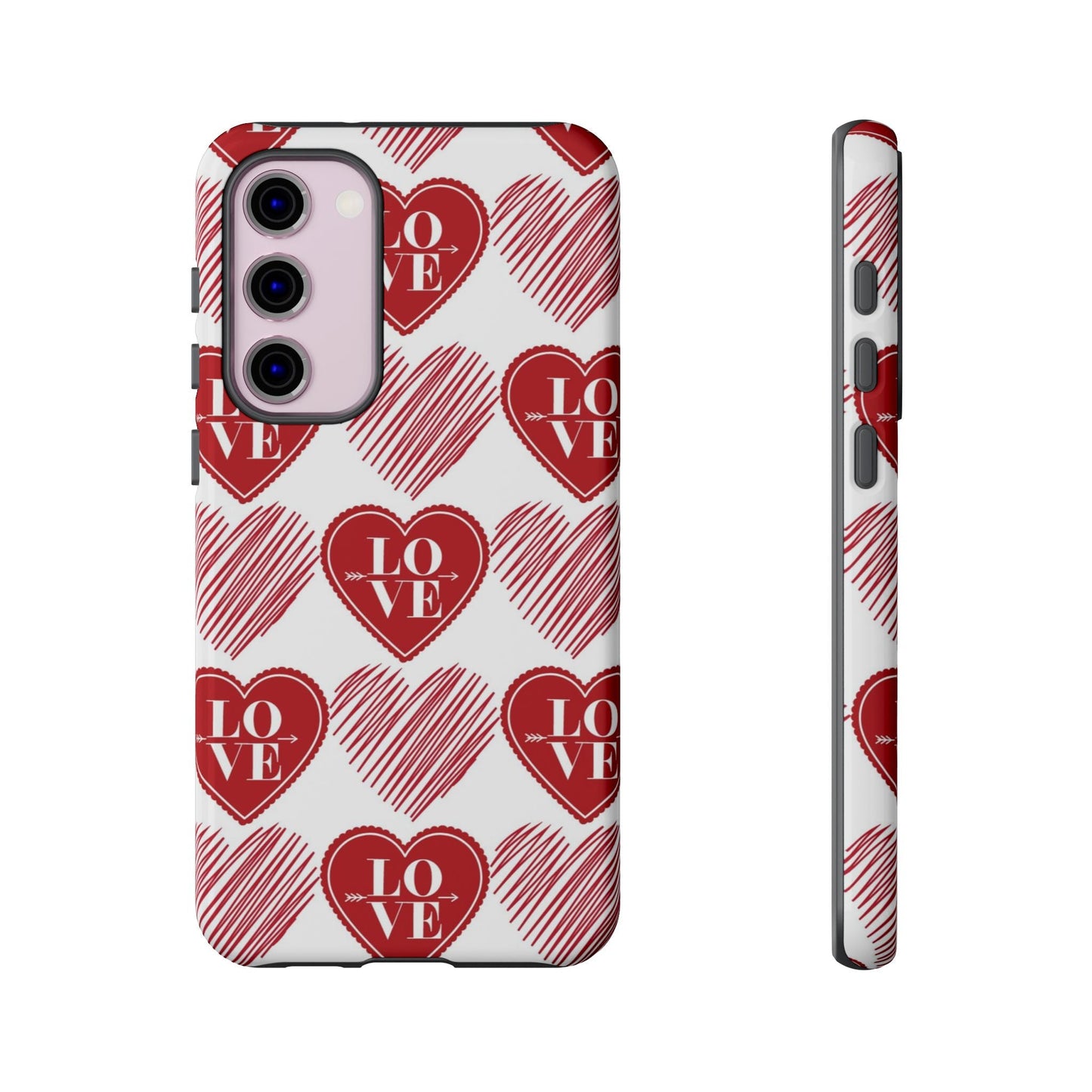Red Love Heart Pattern – Samsung Galaxy Case - BOGO Cases