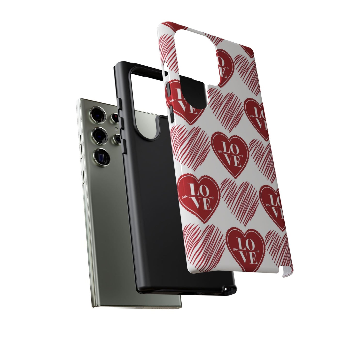 Red Love Heart Pattern – Samsung Galaxy Case - BOGO Cases