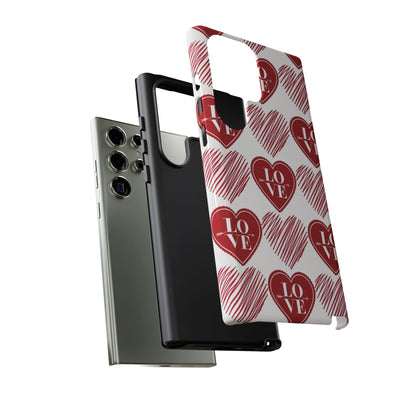 Red Love Heart Pattern – Samsung Galaxy Case - BOGO Cases