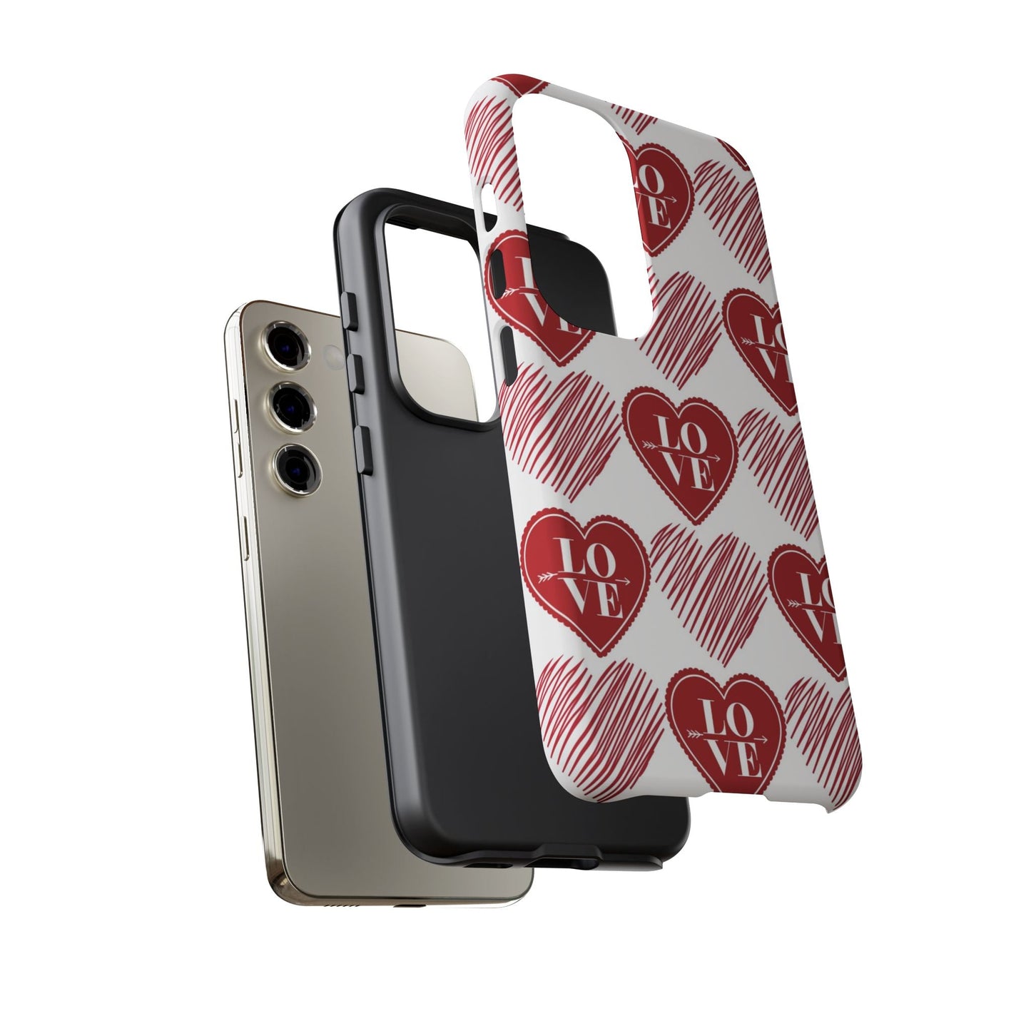 Red Love Heart Pattern – Samsung Galaxy Case - BOGO Cases