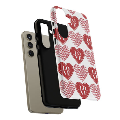 Red Love Heart Pattern – Samsung Galaxy Case - BOGO Cases