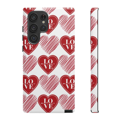 Red Love Heart Pattern – Samsung Galaxy Case - BOGO Cases