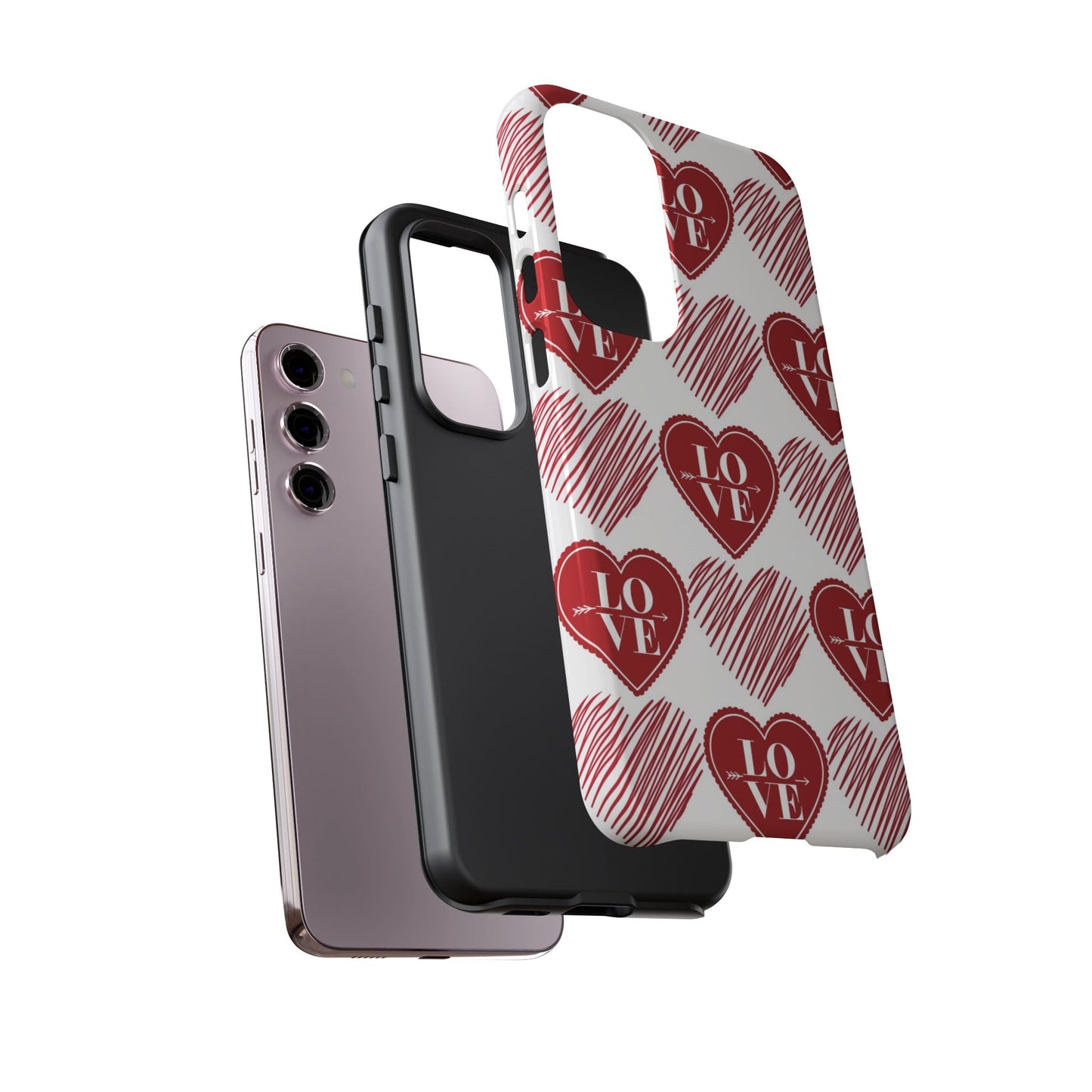 Red Love Heart Pattern – Samsung Galaxy Case - BOGO Cases