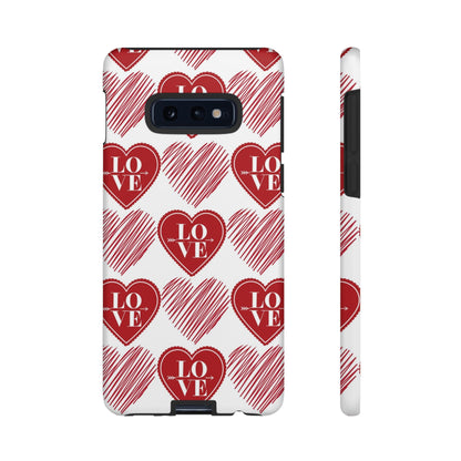Red Love Heart Pattern – Samsung Galaxy Case - BOGO Cases