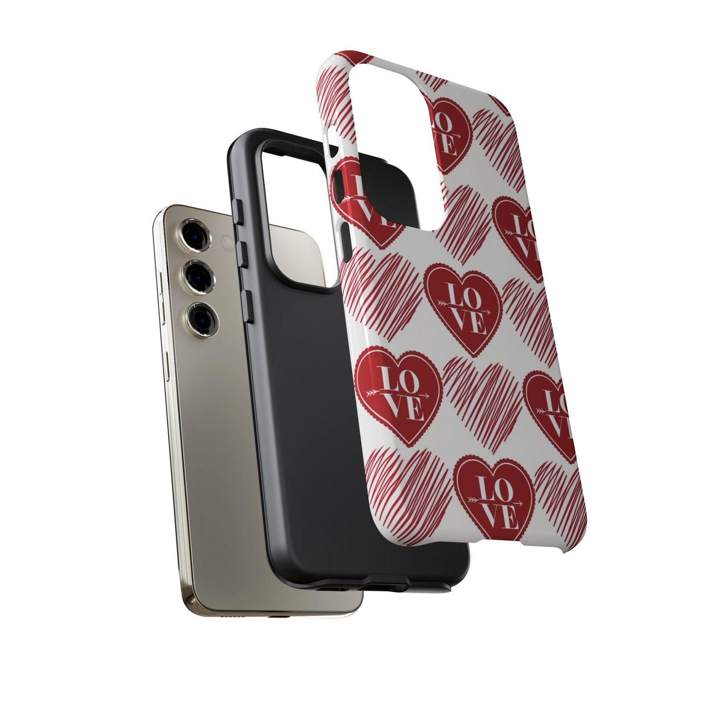 Red Love Heart Pattern – Samsung Galaxy Case - BOGO Cases