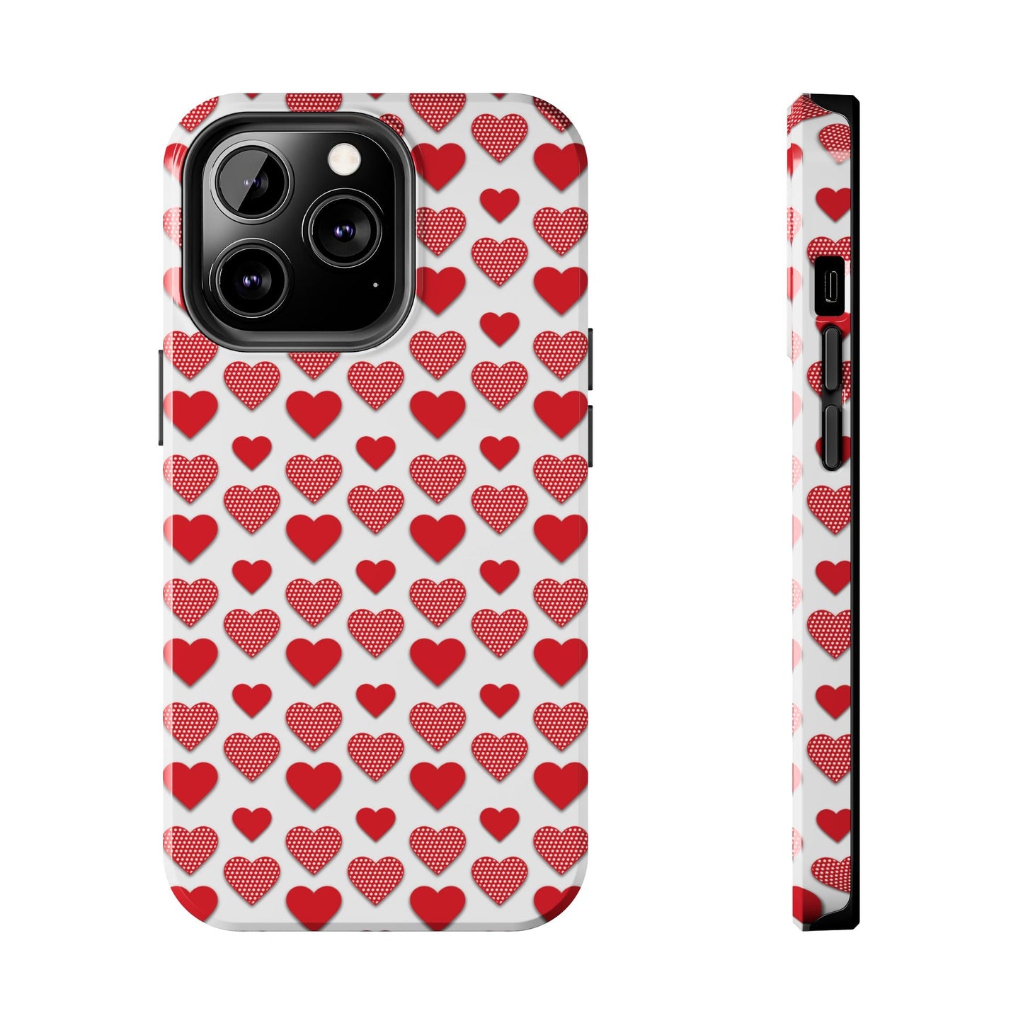 Red & Polka Dot Hearts iPhone Case - BOGO Cases
