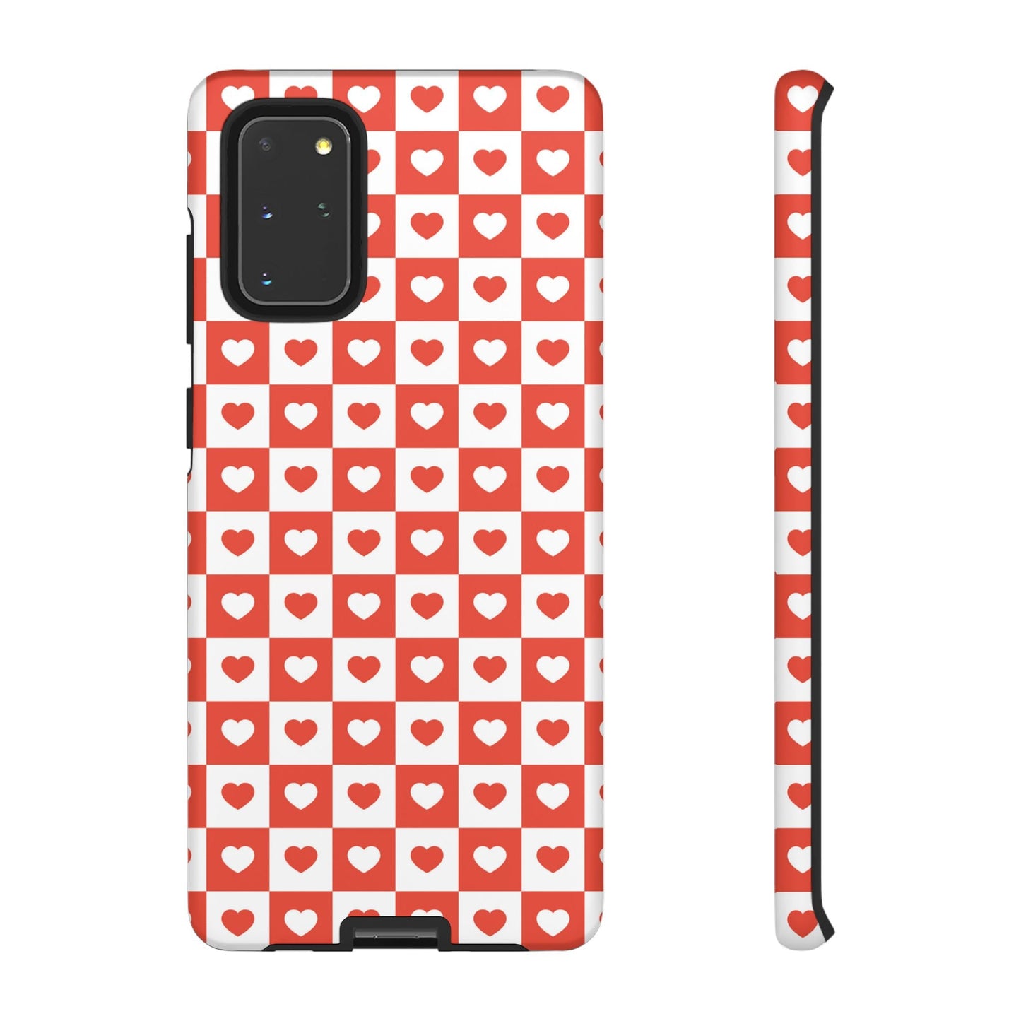 Red & White Heart Checkerboard – Samsung Galaxy Case - BOGO Cases