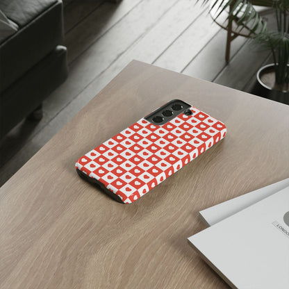 Red & White Heart Checkerboard – Samsung Galaxy Case - BOGO Cases