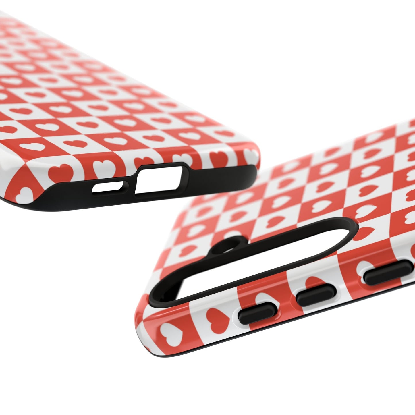 Red & White Heart Checkerboard – Samsung Galaxy Case - BOGO Cases