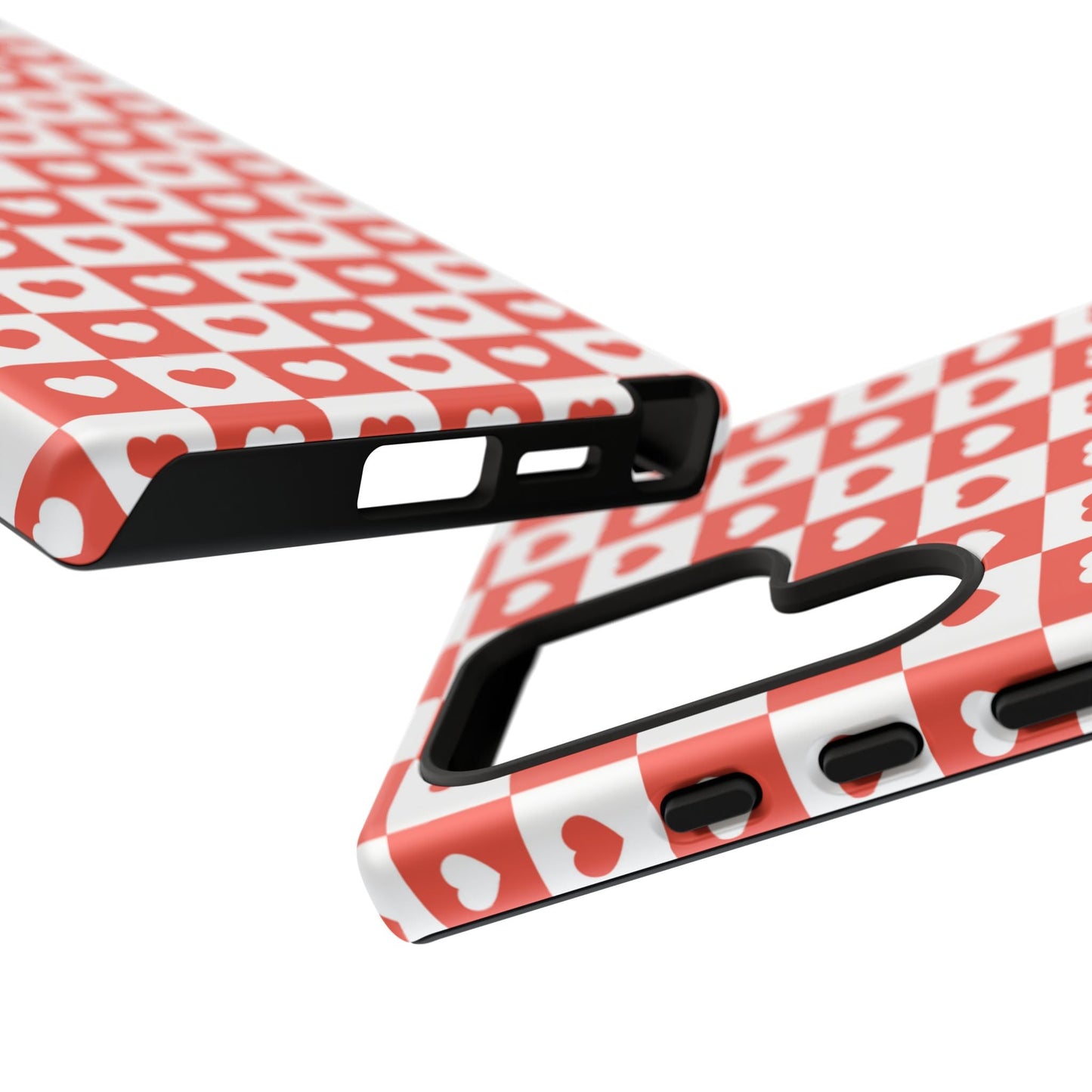 Red & White Heart Checkerboard – Samsung Galaxy Case - BOGO Cases