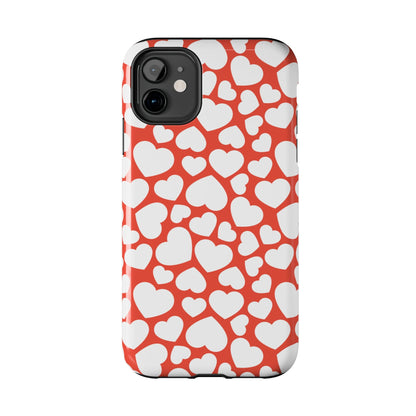 Red & White Heart Pattern iPhone Case - BOGO Cases