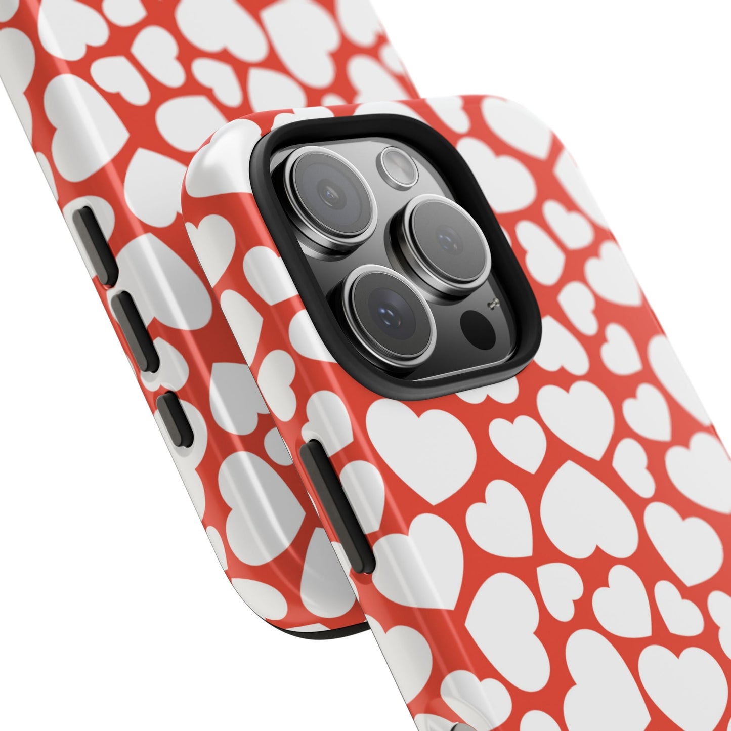 Red & White Heart Pattern iPhone Case - BOGO Cases