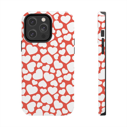 Red & White Heart Pattern iPhone Case - BOGO Cases