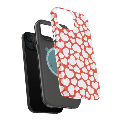Red & White Heart Pattern MagSafe Case - BOGO Cases