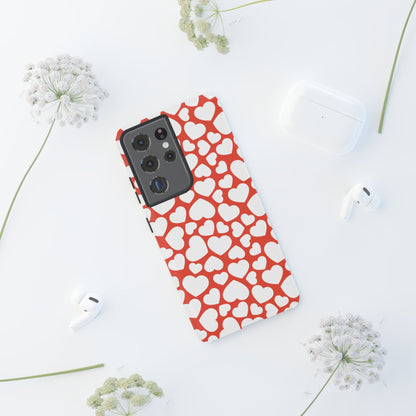 Red & White Heart Pattern Samsung Case - BOGO Cases