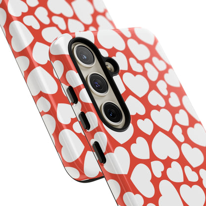 Red & White Heart Pattern Samsung Case - BOGO Cases