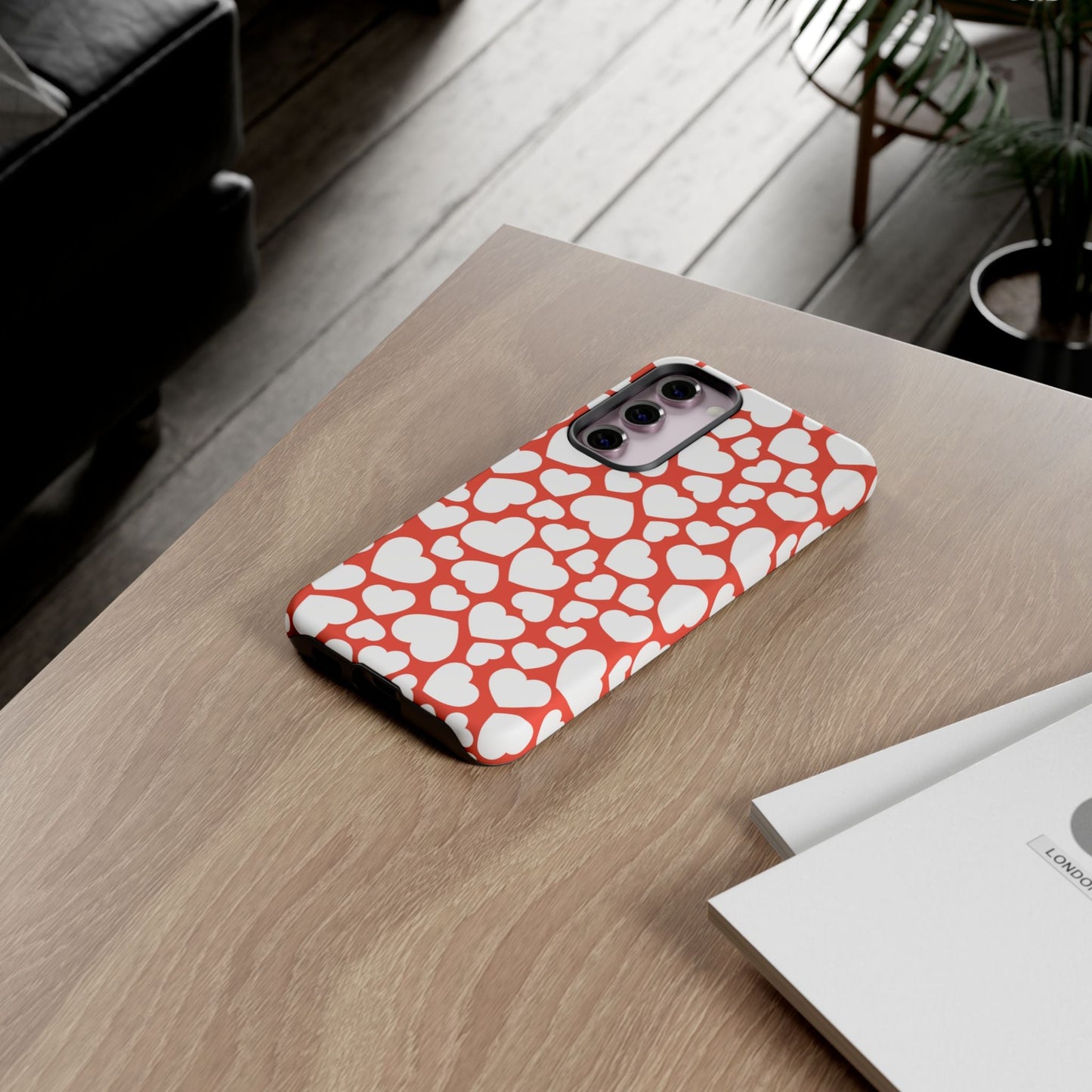 Red & White Heart Pattern Samsung Case - BOGO Cases