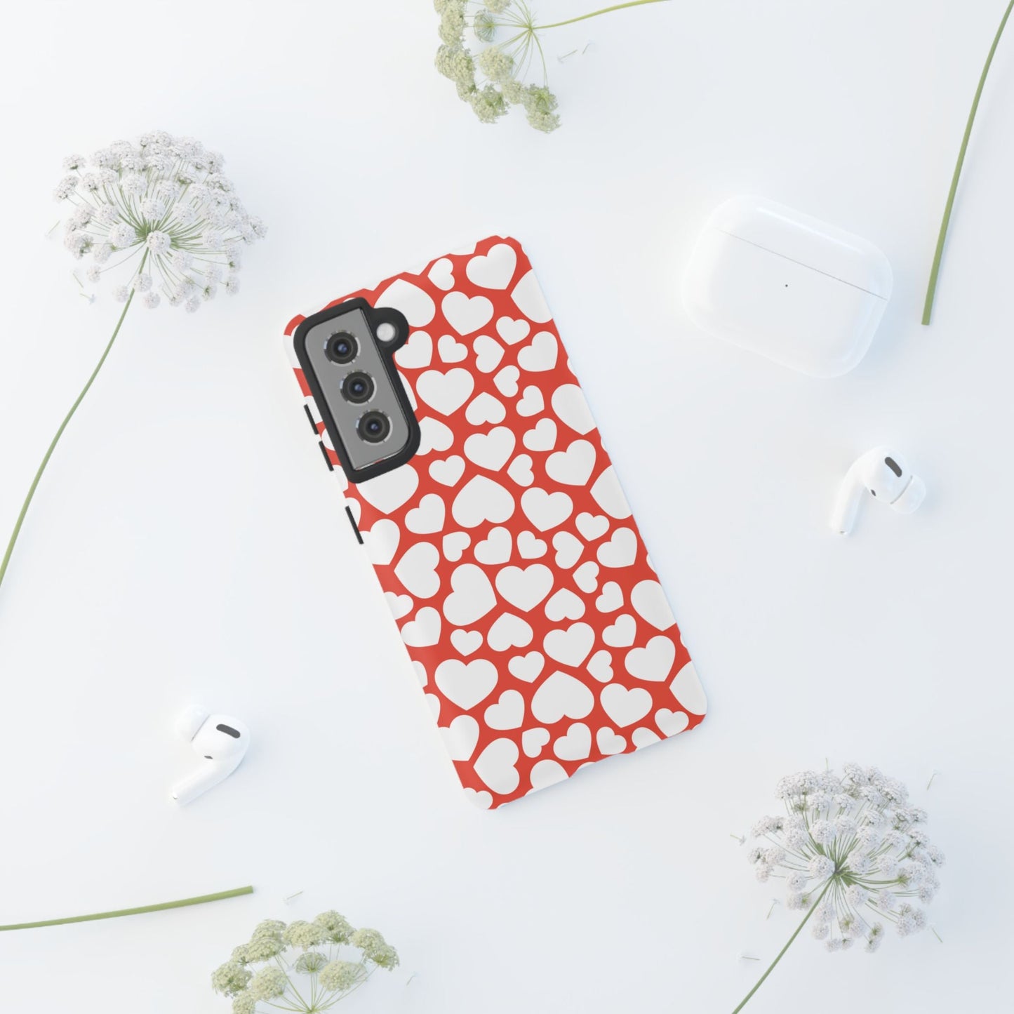 Red & White Heart Pattern Samsung Case - BOGO Cases