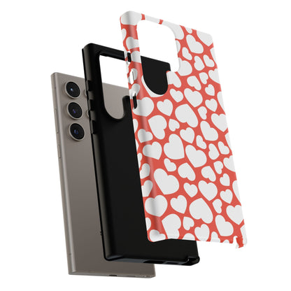 Red & White Heart Pattern Samsung Case - BOGO Cases