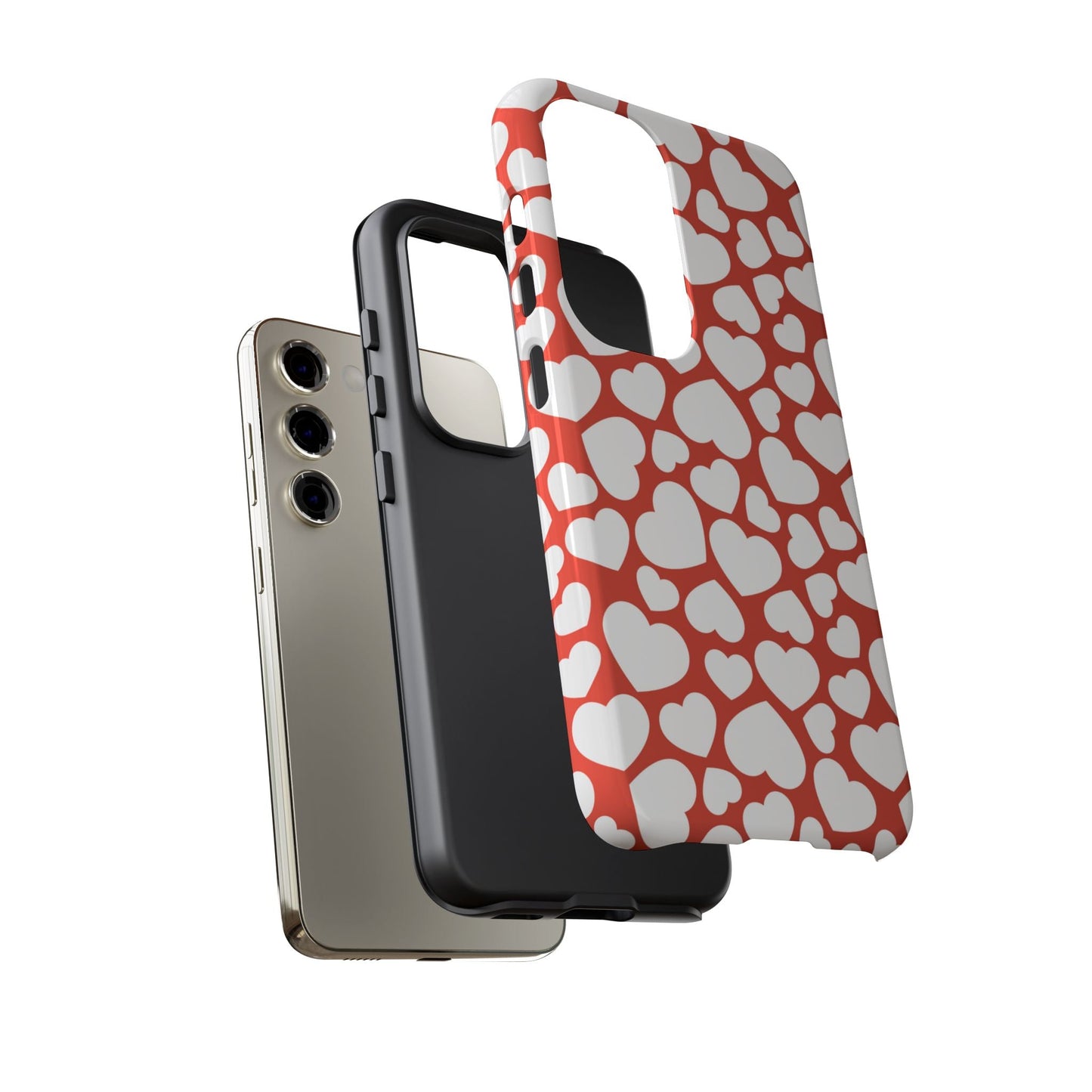 Red & White Heart Pattern Samsung Case - BOGO Cases