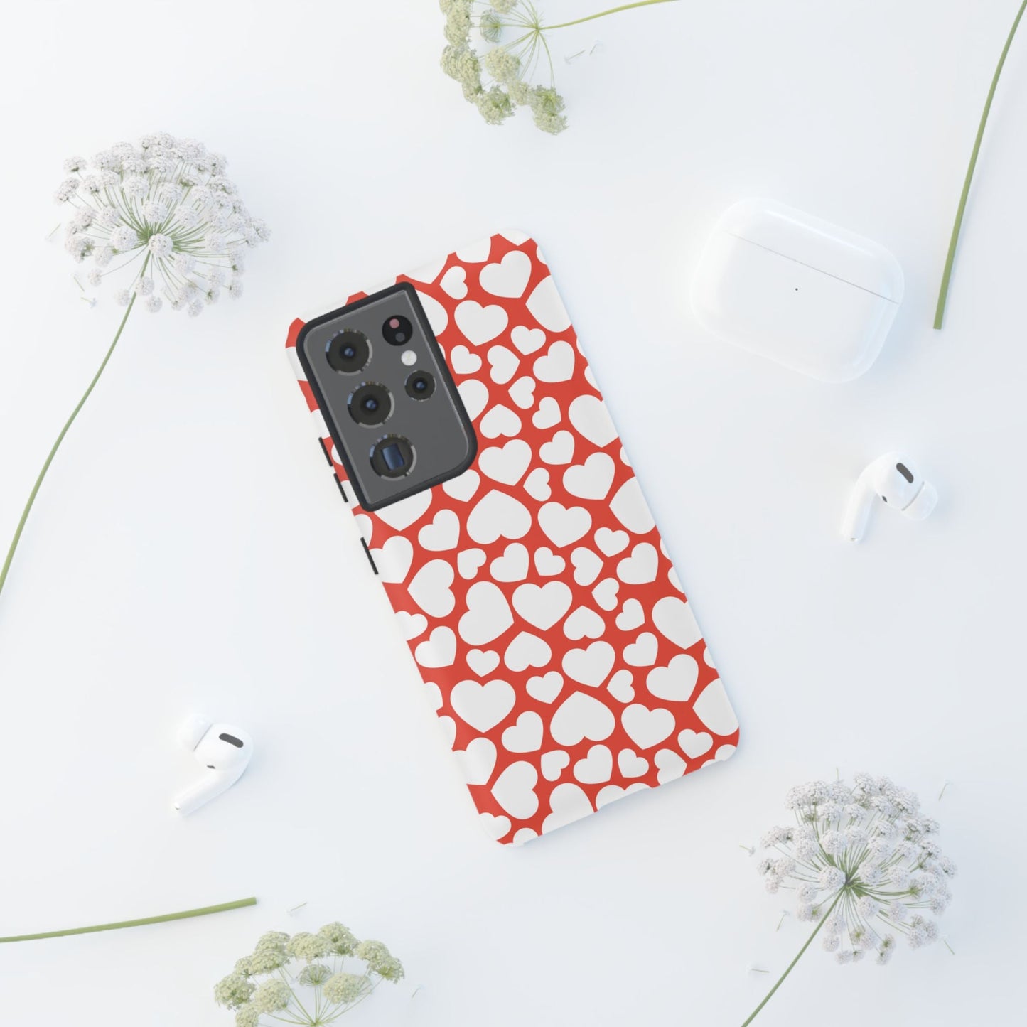 Red & White Heart Pattern Samsung Case - BOGO Cases