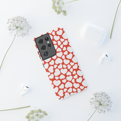 Red & White Heart Pattern Samsung Case - BOGO Cases