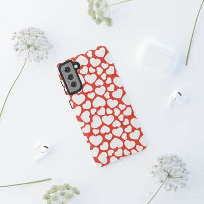 Red & White Heart Pattern Samsung Case - BOGO Cases