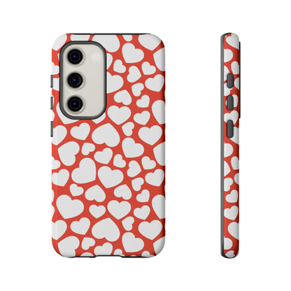 Red & White Heart Pattern Samsung Case - BOGO Cases