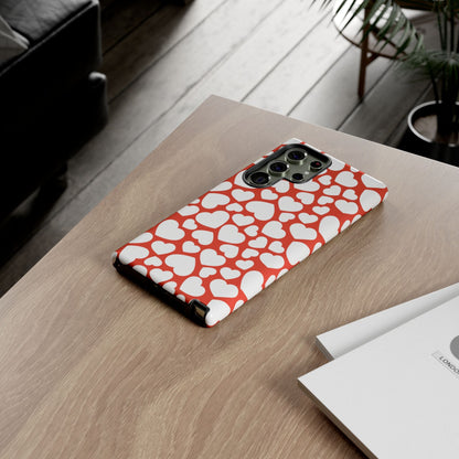 Red & White Heart Pattern Samsung Case - BOGO Cases