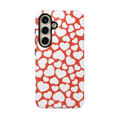 Red & White Heart Pattern Samsung Case - BOGO Cases