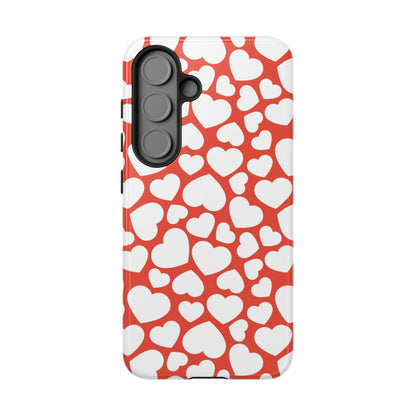Red & White Heart Pattern Samsung Case - BOGO Cases